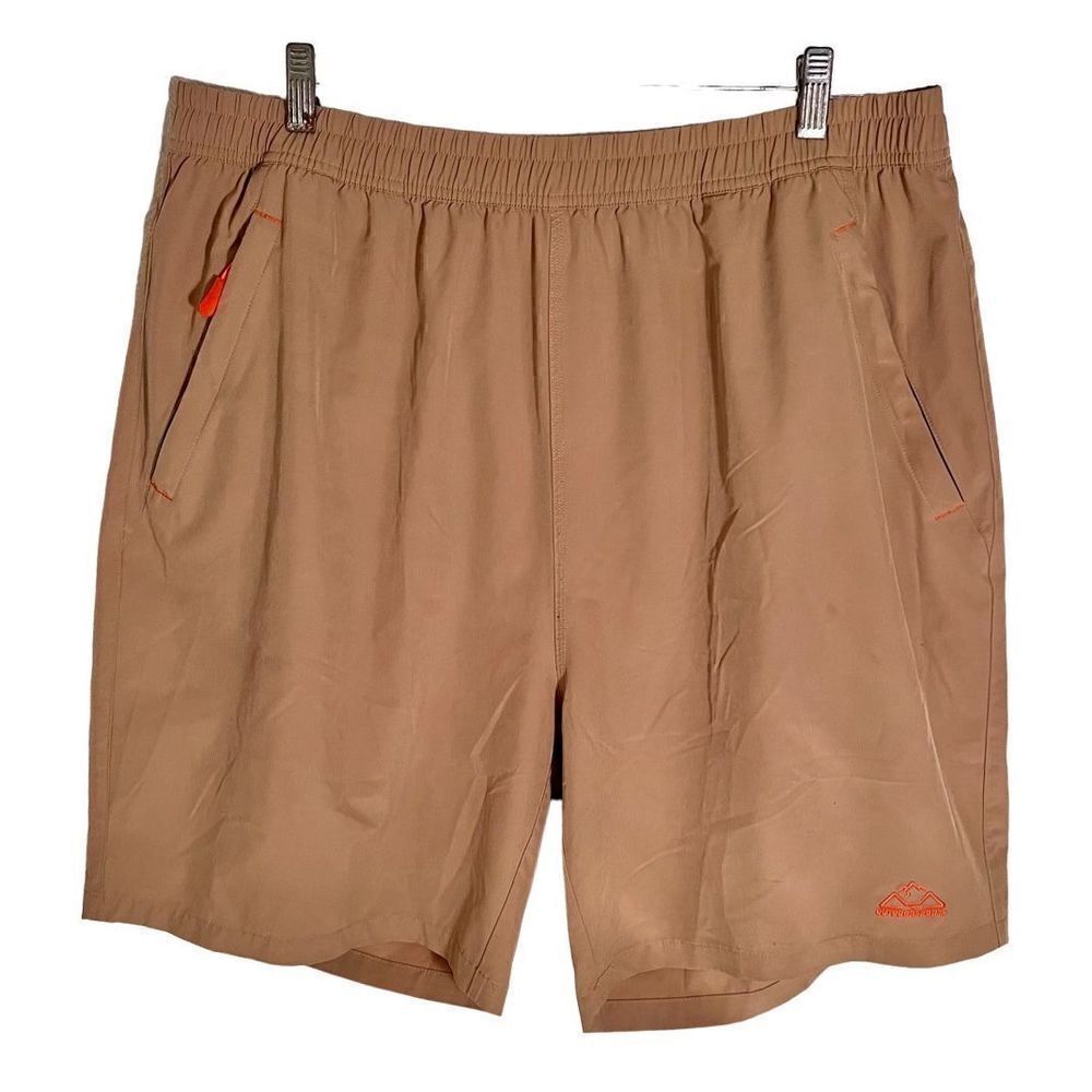 Outdoor Sports Men's Size XXL Tan Lightweight Zipper Pocket Quick Dry Shorts